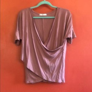 Mauve top with criss-cross front size Large